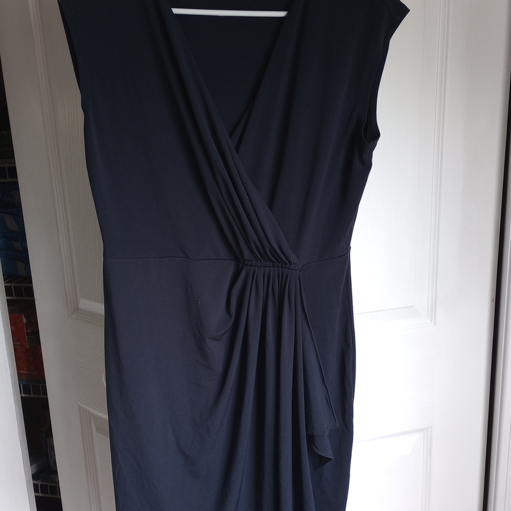Michael Kors Black Draped Midi Dress